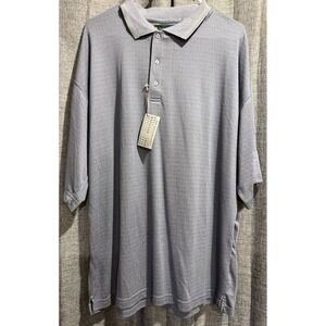BERT PULITZER Collectors Edition Size XL Blu-Gray Short Sleeve Polo SOFT NWT